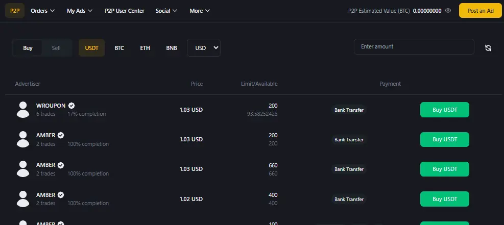 P2P Crypto Exchange Software - Peer to Peer Bitcoin Trading Platform Interface