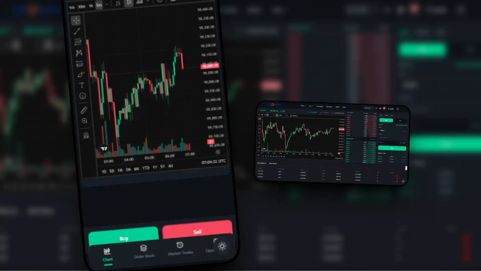 Spot Trading Interface - TradingView chart, order book, and trading panel